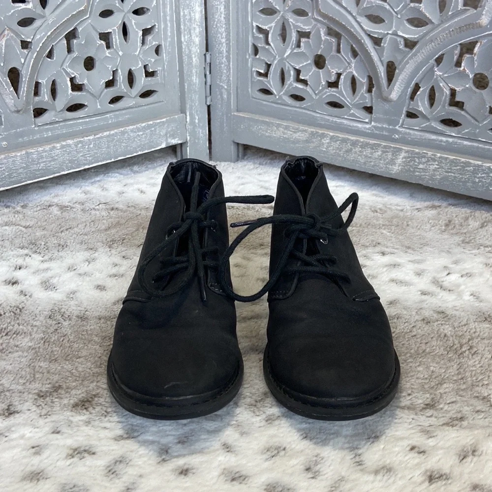 Nautica black dress shoes boys size 1 formal event holiday garden party preppy